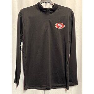 San Francisco 49ers Black Long Sleeve Quarter-Zip Pullover Shirt Womens Size XL